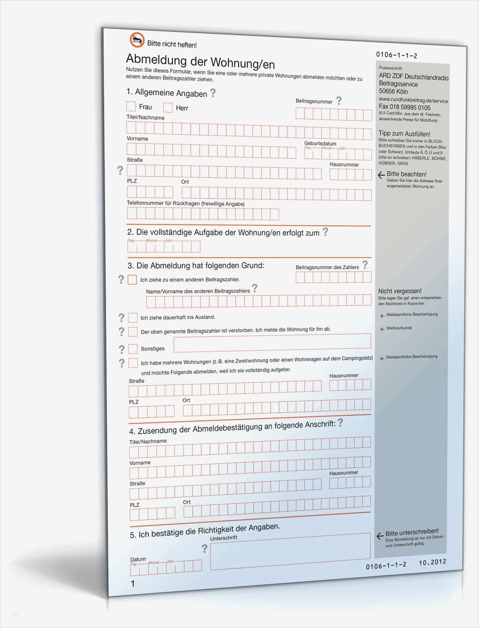 Hdi Versicherung Kündigen Vorlage Erstaunlich Gez Abmeldung Privat