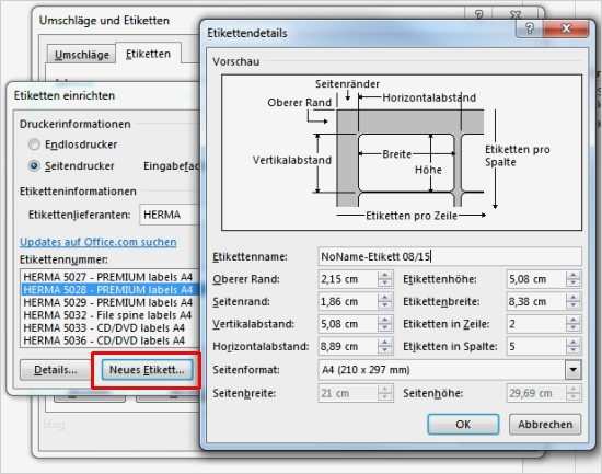 Herma Etiketten Vorlage Word Neu Word Etiketten Schnell Und Einfach Mit Pc Und Drucker