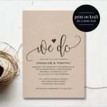 Hochzeitseinladungen Vorlagen Download Fabelhaft We Do Wedding Invitation Template Rustic Kraft Invitation