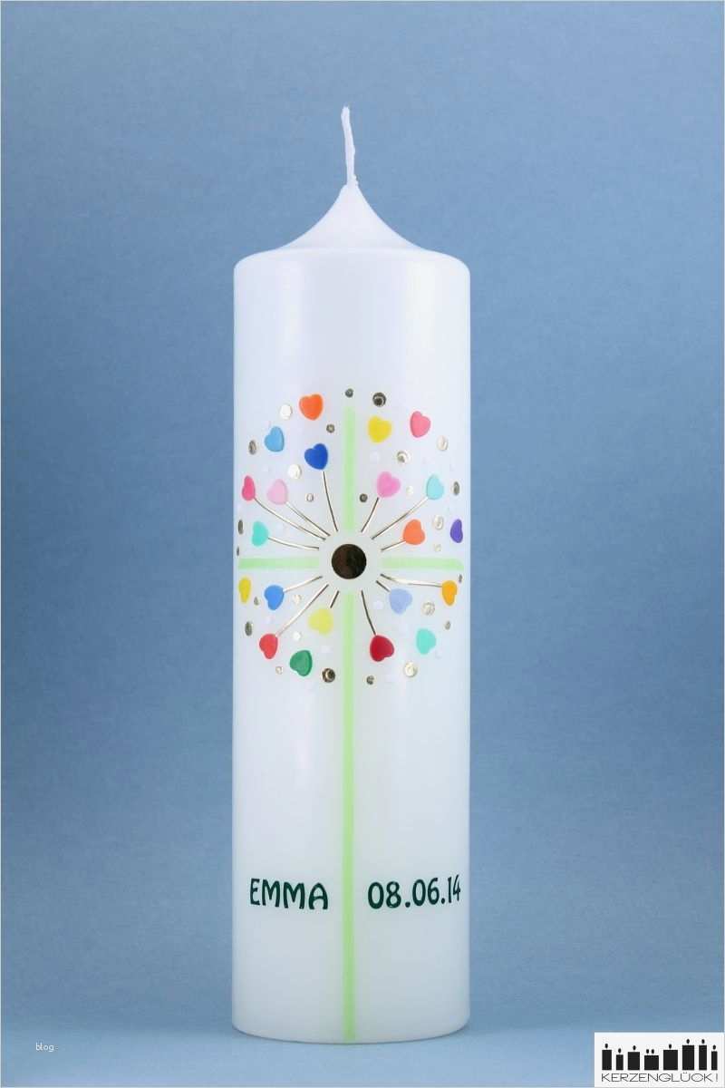 Hochzeitskerzen Selber Gestalten Vorlagen Cool Taufkerze „kreuz Pusteblume“ Basteln