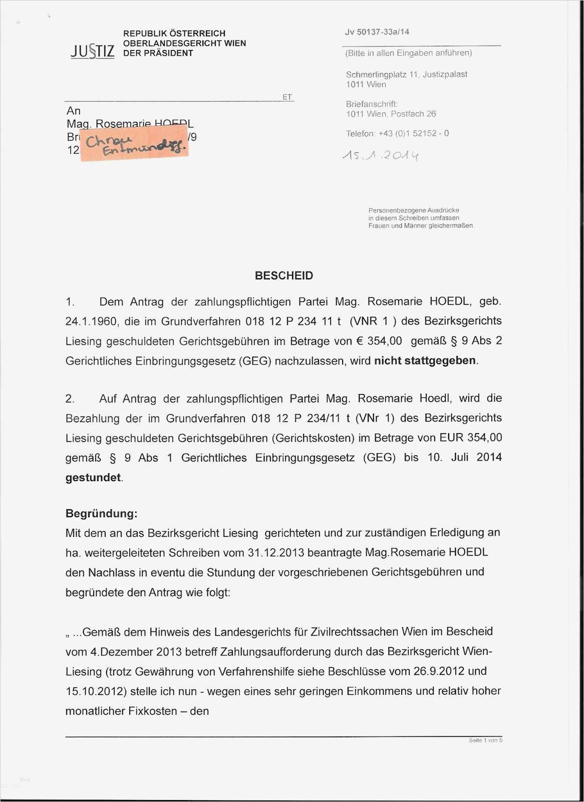 Honorarnote Vorlage österreich Bewundernswert Justicia Austriaca November 2015