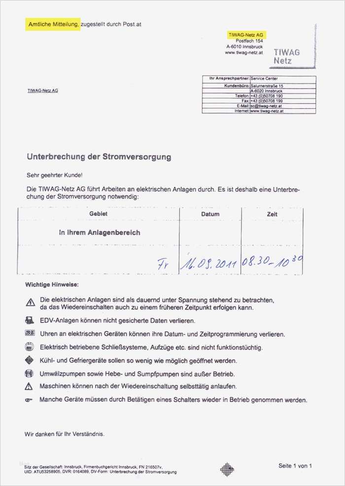 Honorarnote Vorlage österreich Gut Tiwag Tagebuch 2011