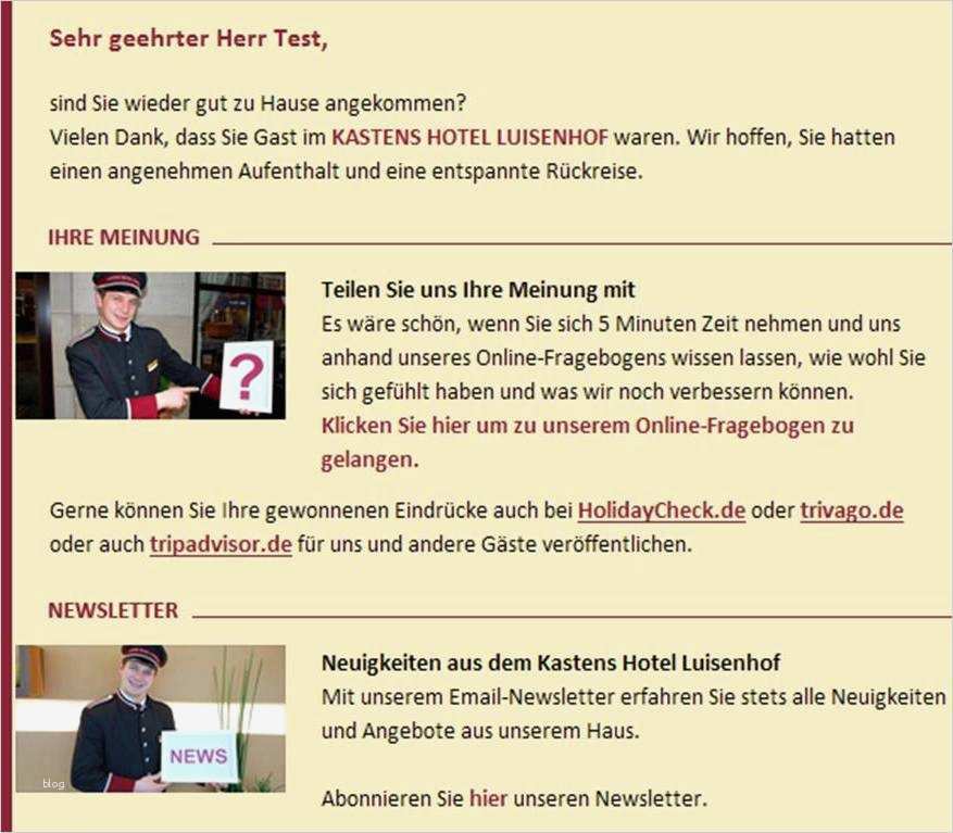 Hotel Buchen E Mail Vorlage Großartig E Mail Für Dich Luisenhof