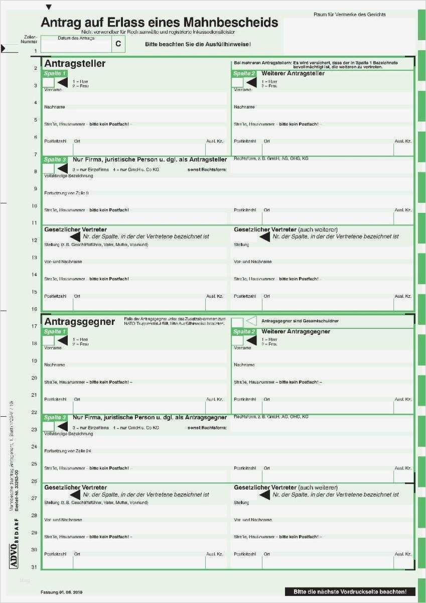Html Bestellformular Vorlage Angenehm formulare Gerichtliches Mahnverfahren Und