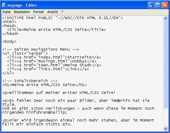 Html Website Vorlage Quelltext Beste HTML Css Ein Einstieg