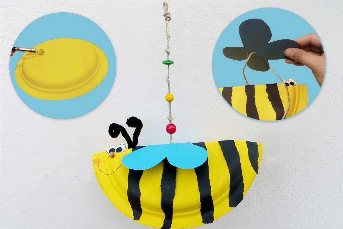 Hummel Stickbilder Vorlagen Hübsch Biene Basteln Mit Papptellern Familie