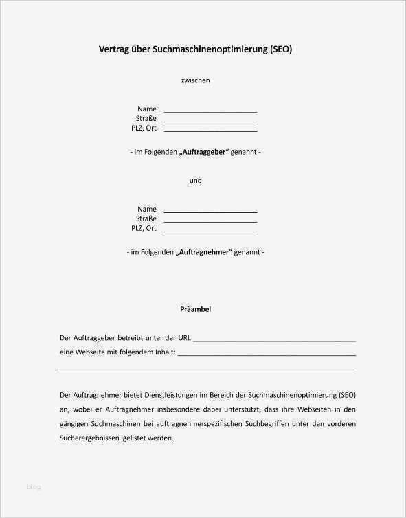 Hundesitter Vertrag Vorlage Einzigartig Suchmaschinenoptimierung Seo Muster Vertrag Zum Download