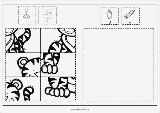 Ich Lerne Schneiden Vorlagen Kostenlos Großartig Tierpuzzles