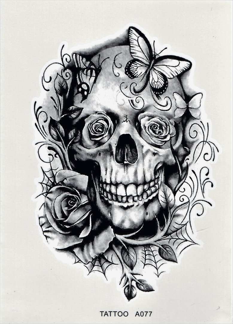 Impressum Kleingewerbe Vorlage Süß totenkopf Schädel Rose Fake Tattoo
