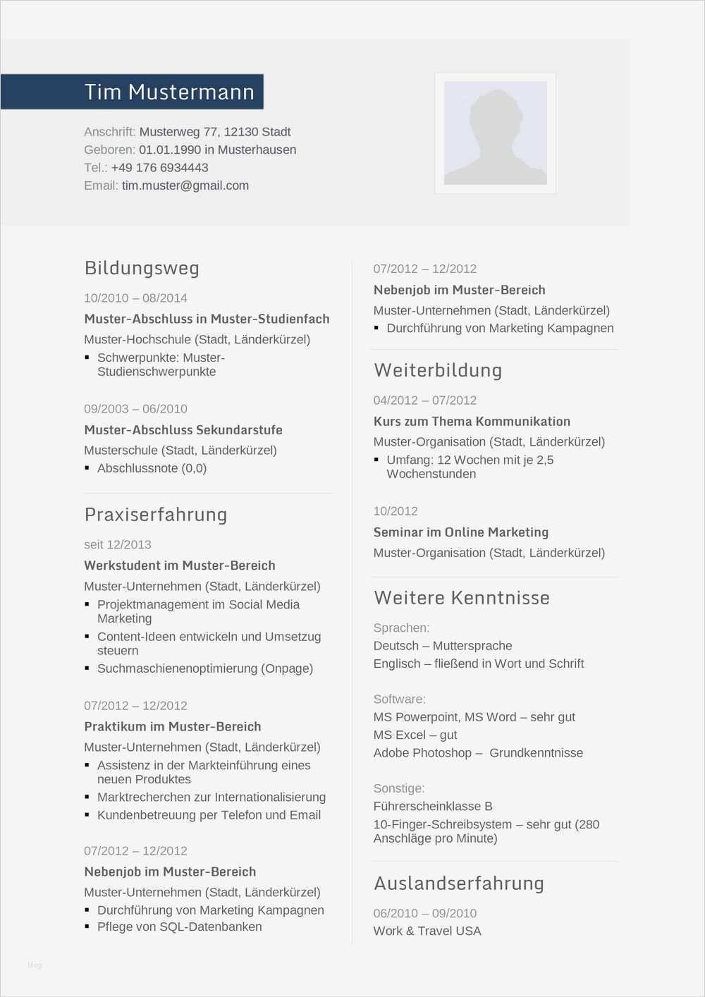 Informatik Bewerbung Vorlage Elegant Lebenslauf Muster Für Ingenieur