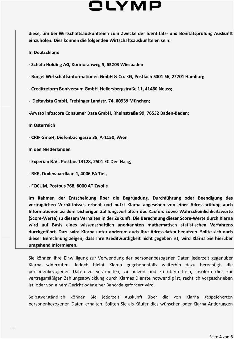 Infoscore Consumer Data Gmbh Selbstauskunft Vorlage Erstaunlich Datenschutzerklärung Pdf