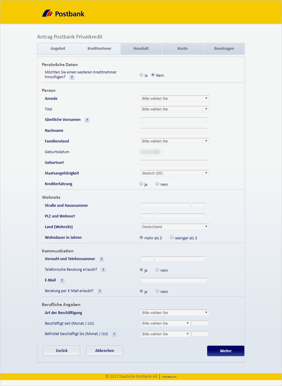 Infoscore Consumer Data Gmbh Selbstauskunft Vorlage Fabelhaft Postbank Privatkredit Direkt Test Und Erfahrungsberichte