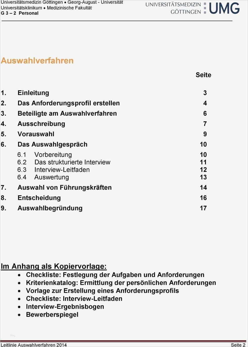 Interview Einleitung Vorlage Großartig Auswahlverfahren In Der Universitätsmedizin Göttingen Pdf