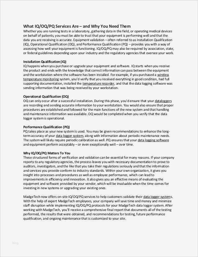 Iq Oq Pq Vorlage Einzigartig What Iq Oq Pq Services are – and why You Need them