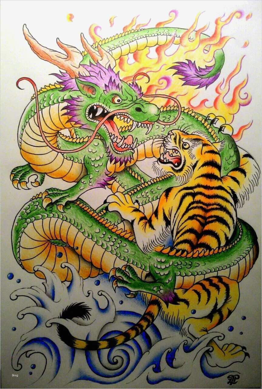 Japan Tattoo Vorlagen Schönste Tiger Vs Dragon Art