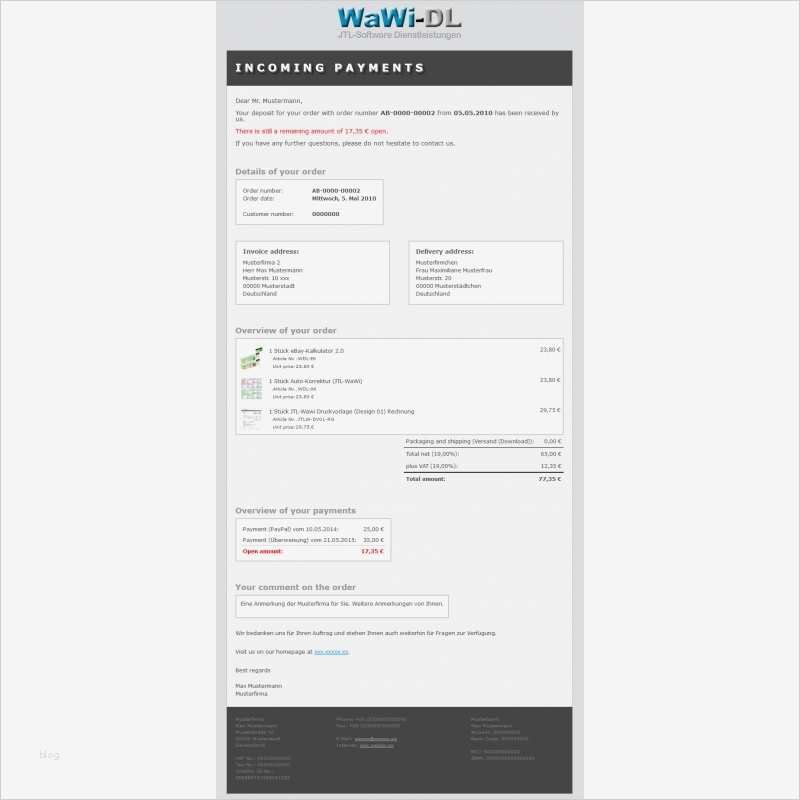 Jtl Wawi Vorlagen Editor Erstaunlich Jtl Wawi Email Vorlage HTML Englisch Design 01