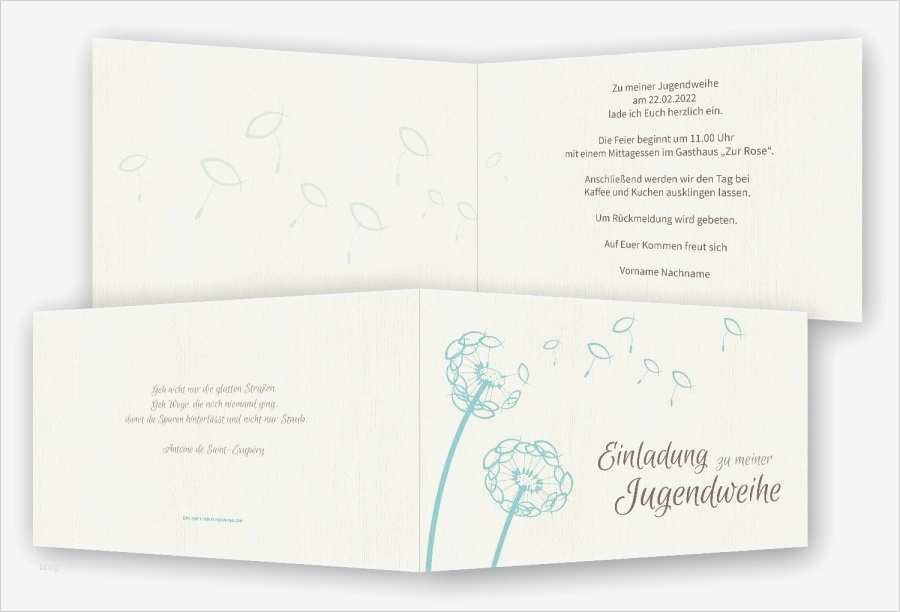 Jugendweihe Einladungskarten Vorlagen Wunderbar Jugendweihe Einladungskarten