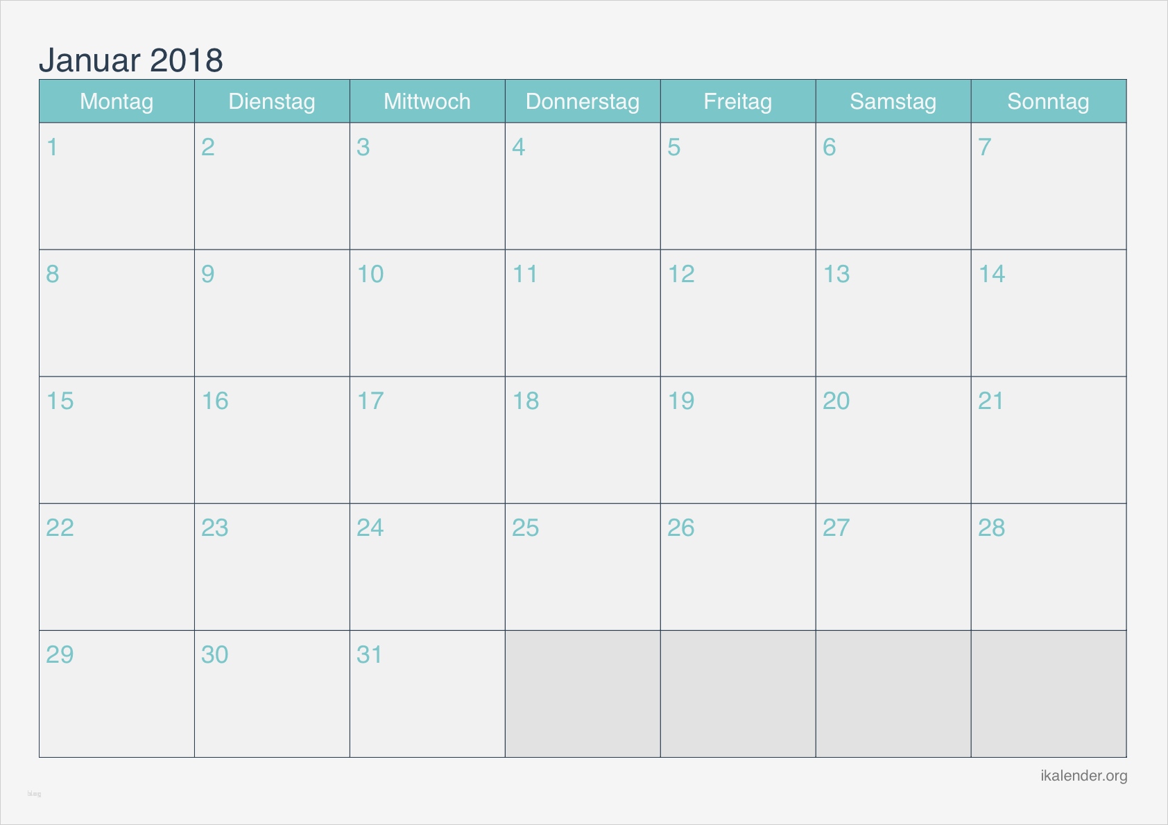 Kalender 2018 Vorlage Kostenlos Einzigartig Kalender Januar 2018 Zum Ausdrucken Ikalender