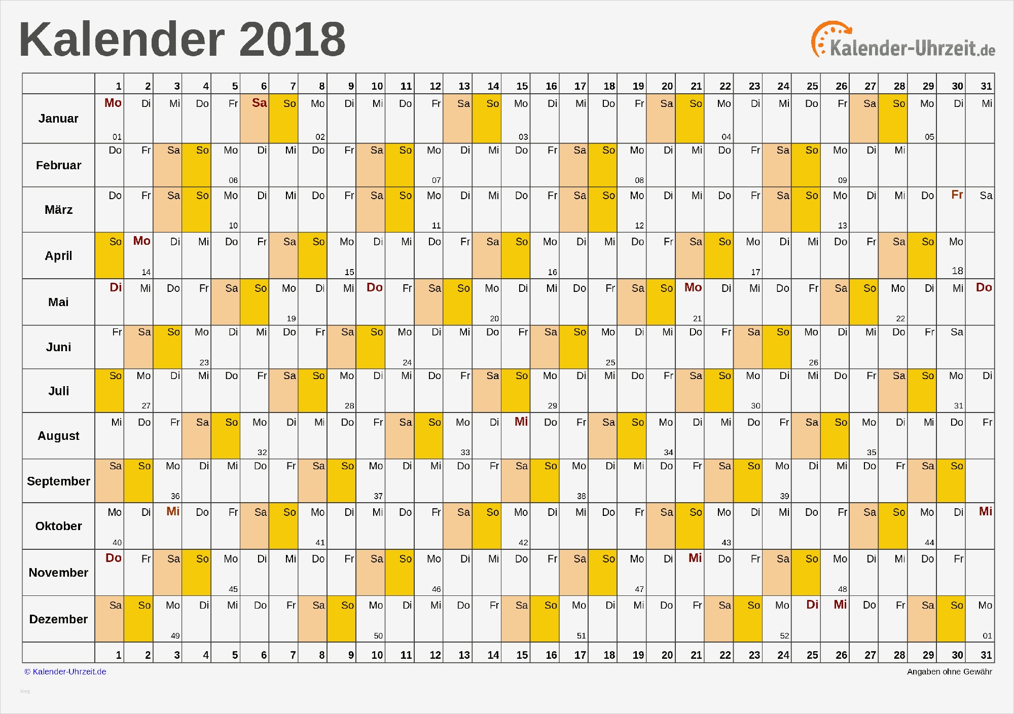 Kalender 2018 Vorlage Kostenlos Wunderbar Excel Kalender 2018 Kostenlos