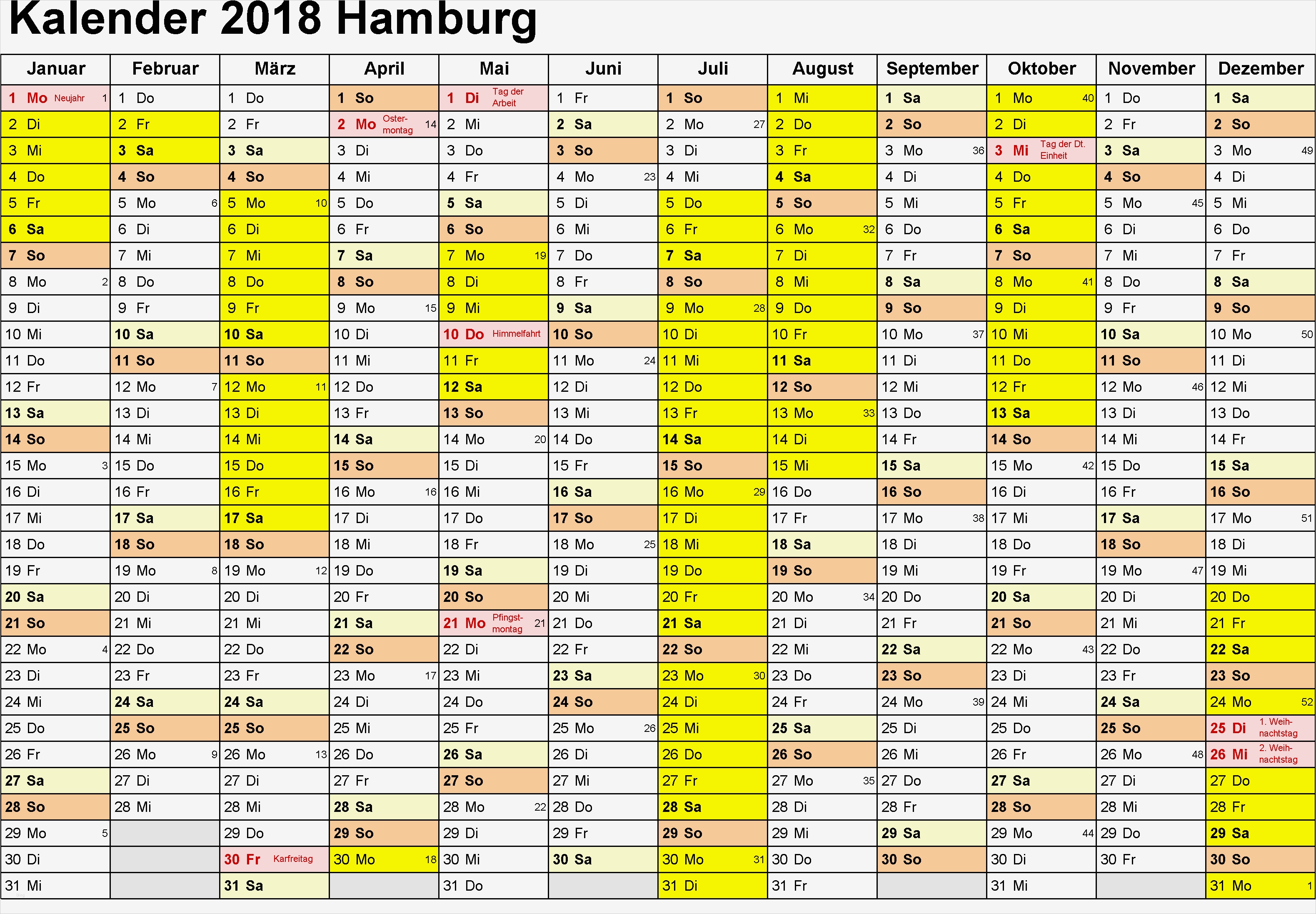 Kalender 2018 Vorlagen Excel Erstaunlich Kalender 2018 Hamburg Ausdrucken Ferien Feiertage