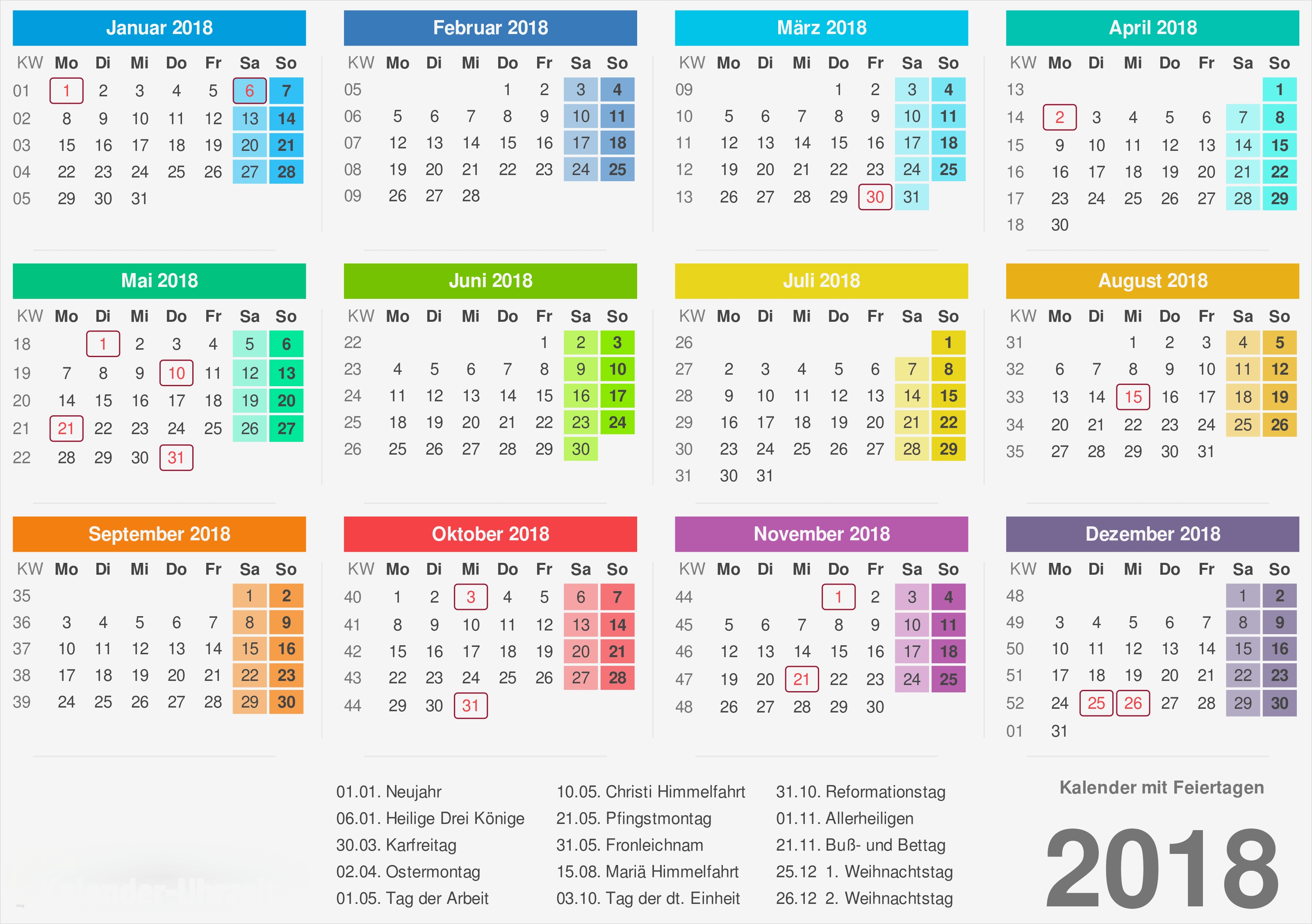 Kalender Vorlage Pdf Angenehm Kalender 2018 Zum Ausdrucken Kostenlos