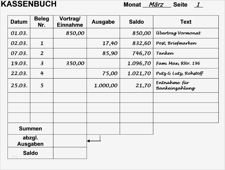 Kassenbuch Vorlage Kostenlos Zum Ausdrucken Süß Kassenbuch Führen Buchführen Lernen Line Kurs