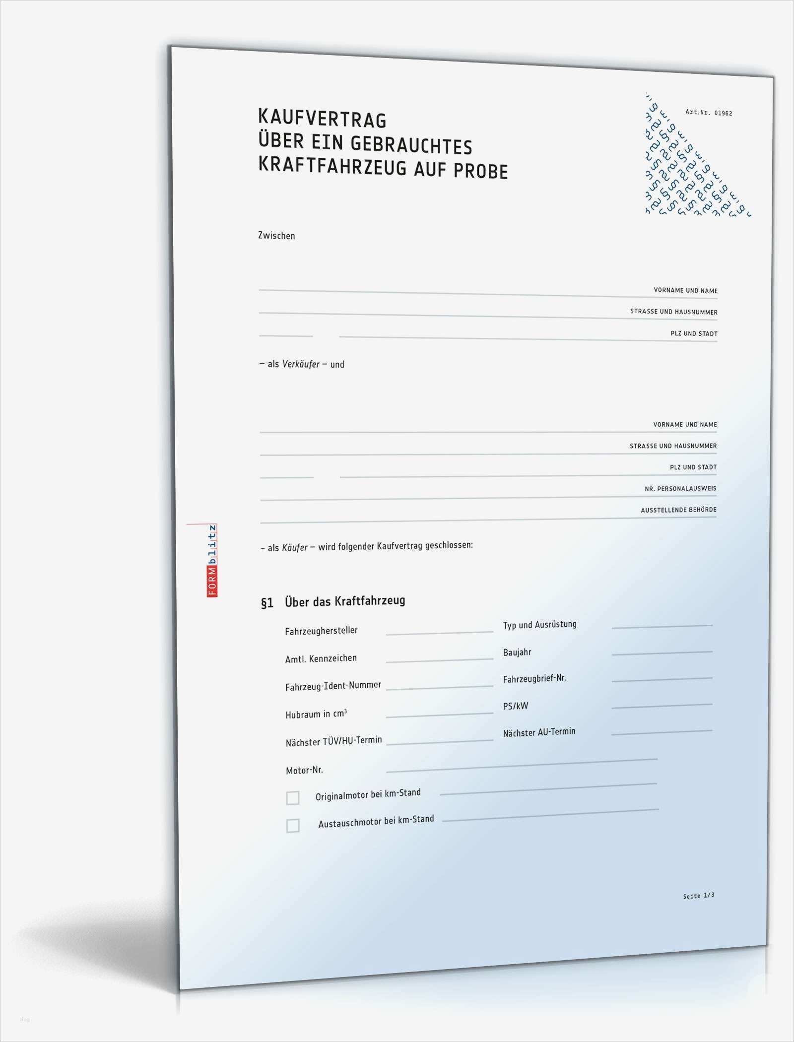 Kaufvertrag Ferienhaus Auf Pachtgrundstück Vorlage Schön Kaufvertrag Gebrauchtes Kfz Auf Probe