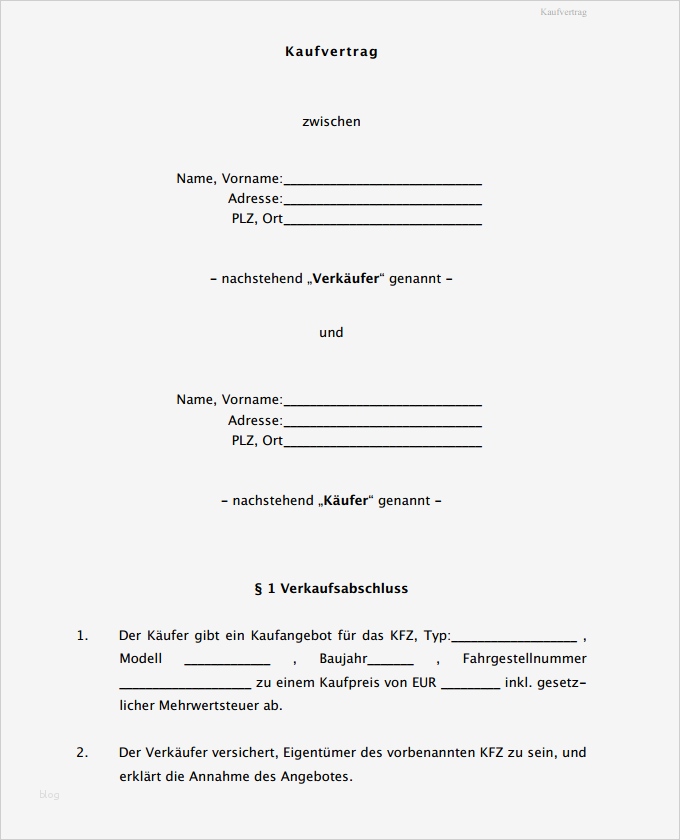 Kaufvertrag Hund Vorlage Erstaunlich Kaufvertrag Kfz Oder Motorrad Gebraucht Muster Zum Download