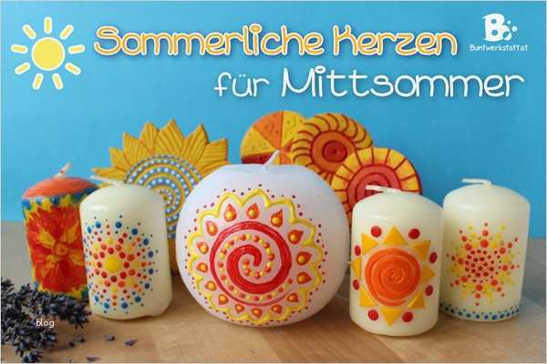 Kerzen verzieren Sommerdeko