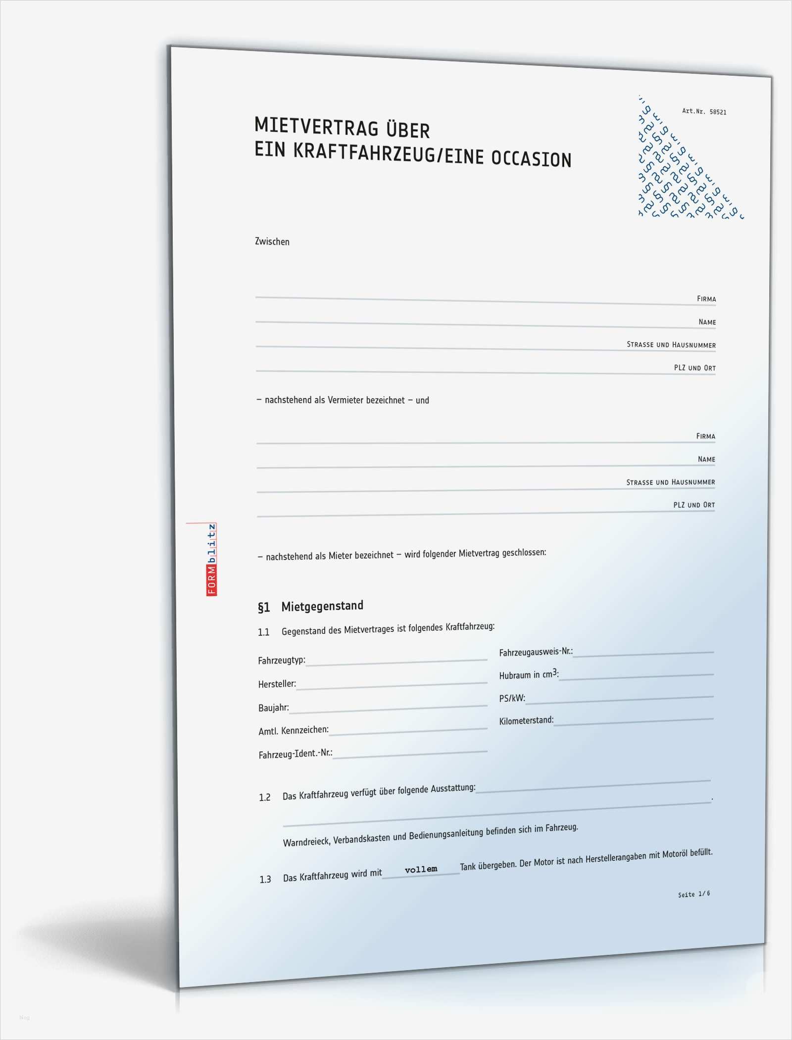 Kfz Mietvertrag Vorlage Großartig Download Archiv • Mietverträge
