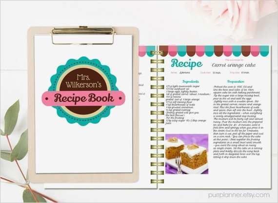Kochbuch Word Vorlage Einzigartig Personalisierte Rezept Buch Vorlage Editierbare Rezept Seiten