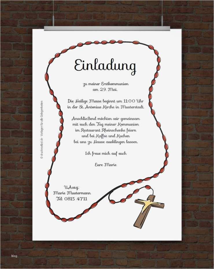 Kommunionkarten Vorlagen Kostenlos Süß Drucke Selbst Kostenlose Einladung Kommunion