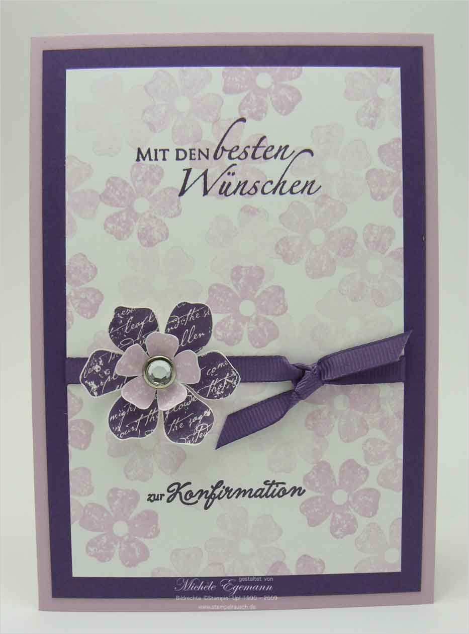 Konfirmation Karte Vorlage Einzigartig Lila Karte Zur Konfirmation Stempelrausch Deutscher
