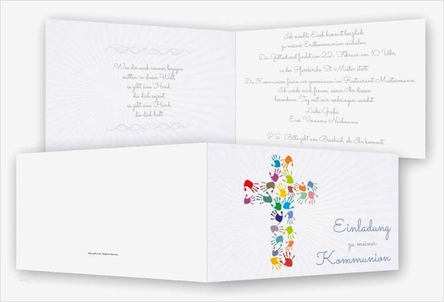 Konfirmation Karte Vorlage Fabelhaft Einladungen Zur Kommunion