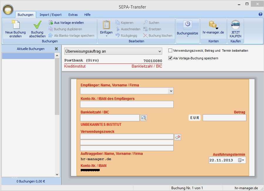SAP HCM Notizzettel TOOLS SEPA Dateien erstellen