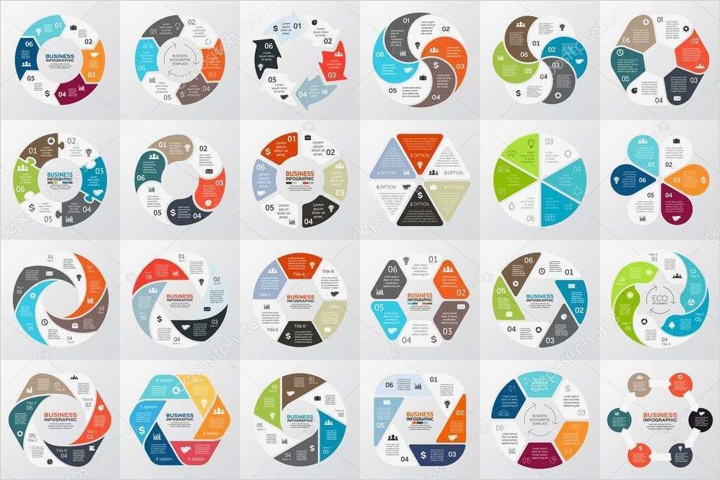 Konzept Präsentation Vorlage Wunderbar Vektor Kreis Pfeile Infographik Diagramm Grafik