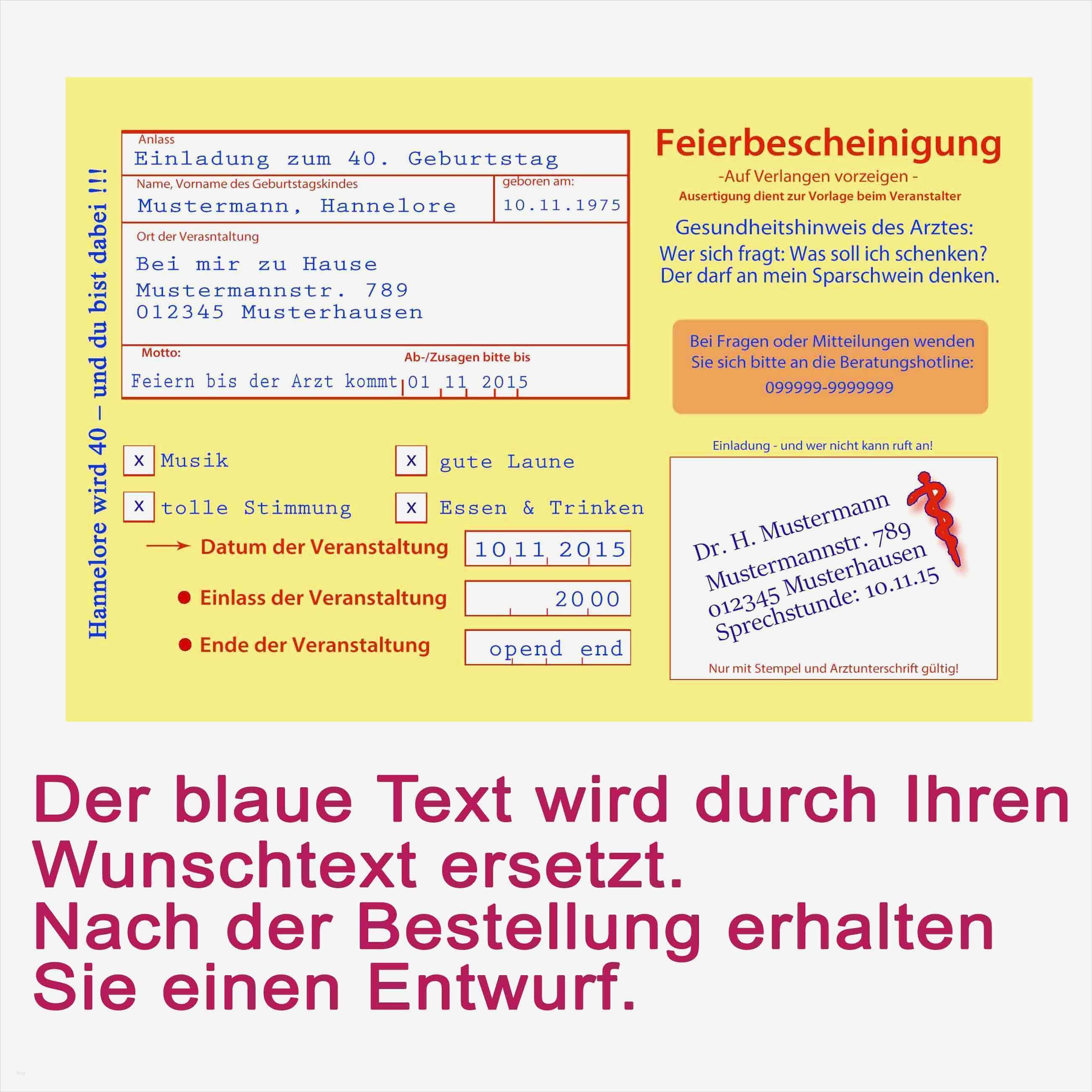 Krankenschein Einladung Vorlage Luxus Einladungskarten Zum Geburtstag