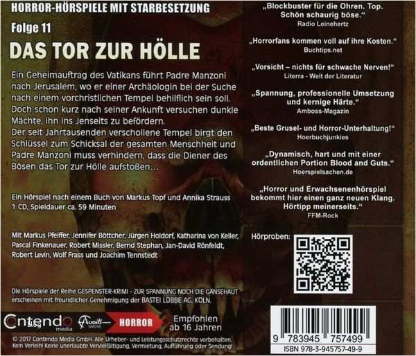 Krimi Schreiben Vorlage Fabelhaft Gespenster Krimi Das tor Zur Hölle 1 Audio Cd Von