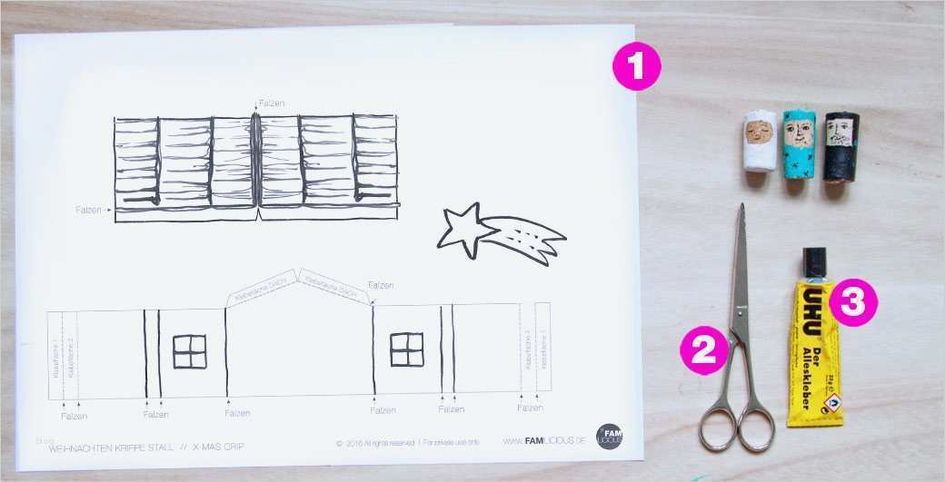 Krippe Basteln Vorlage Fabelhaft Diy Krippe Basteln Aus Korken Und Papier