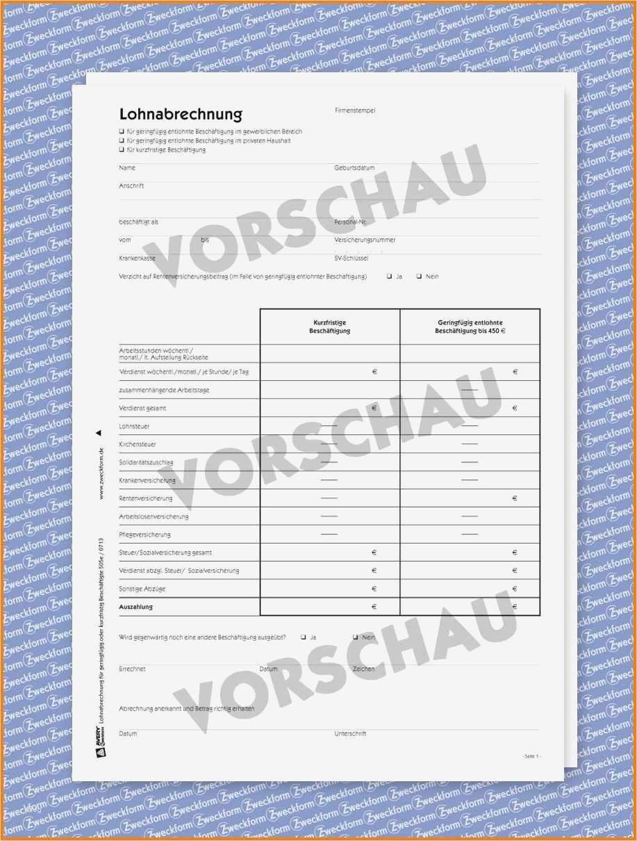 Kündigung Baugewerbe Vorlage Einzigartig 7 Lohnabrechnung Muster