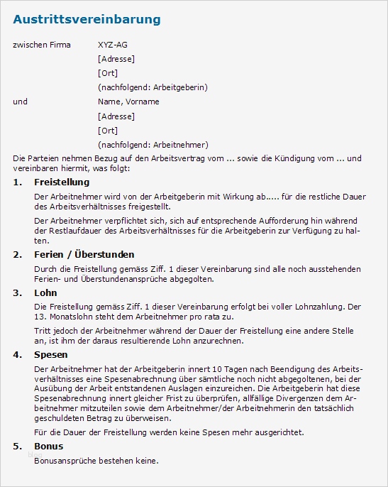 Kündigung Beidseitigem Einverständnis Vorlage Luxus Kündigung Mit Freistellung Muster Für Eine