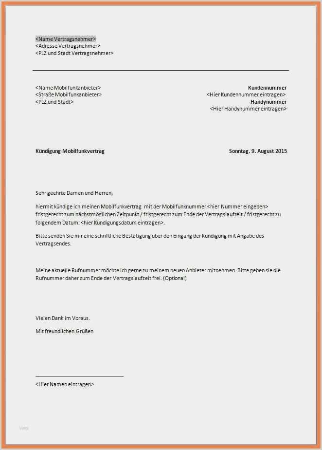 Kündigung Debitel Vorlage Best Of 15 Kündigung Debitel