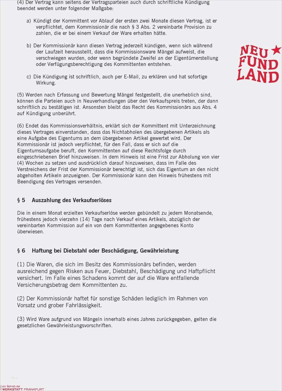 Kündigung Dienstleistungsvertrag Vorlage Bewundernswert 13 Kommissionsvertrag Muster