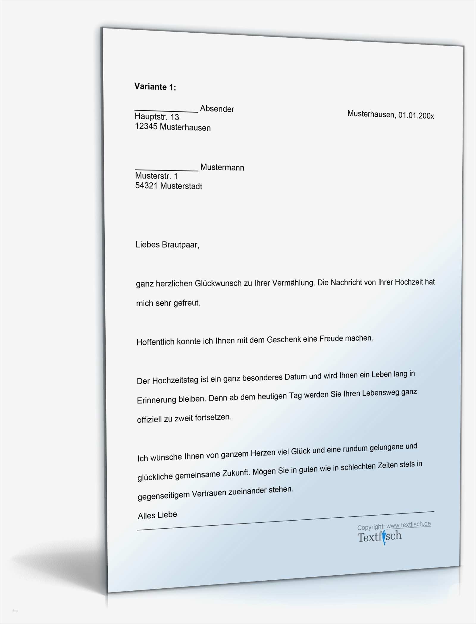 Gratulation zur Hochzeit • DE Musterbrief Download