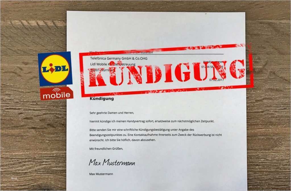 Kündigung Fonic Vorlage Angenehm Lidl Mobile Online Kündigen Kostenlose Vorlage Zum