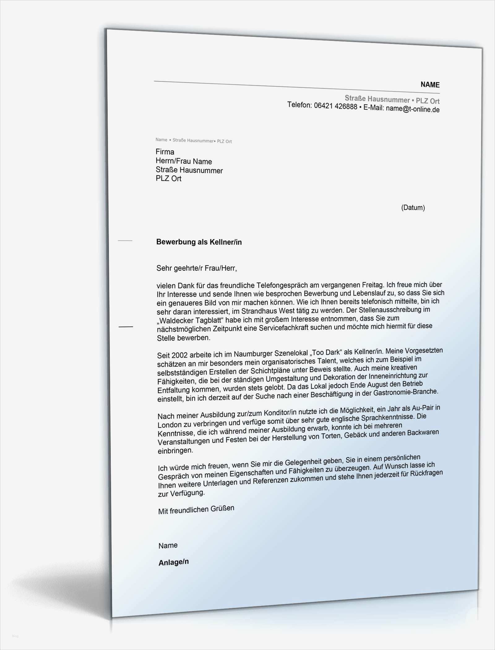 Kündigung Friseur Vorlage Gut 20 Gute Bewerbung
