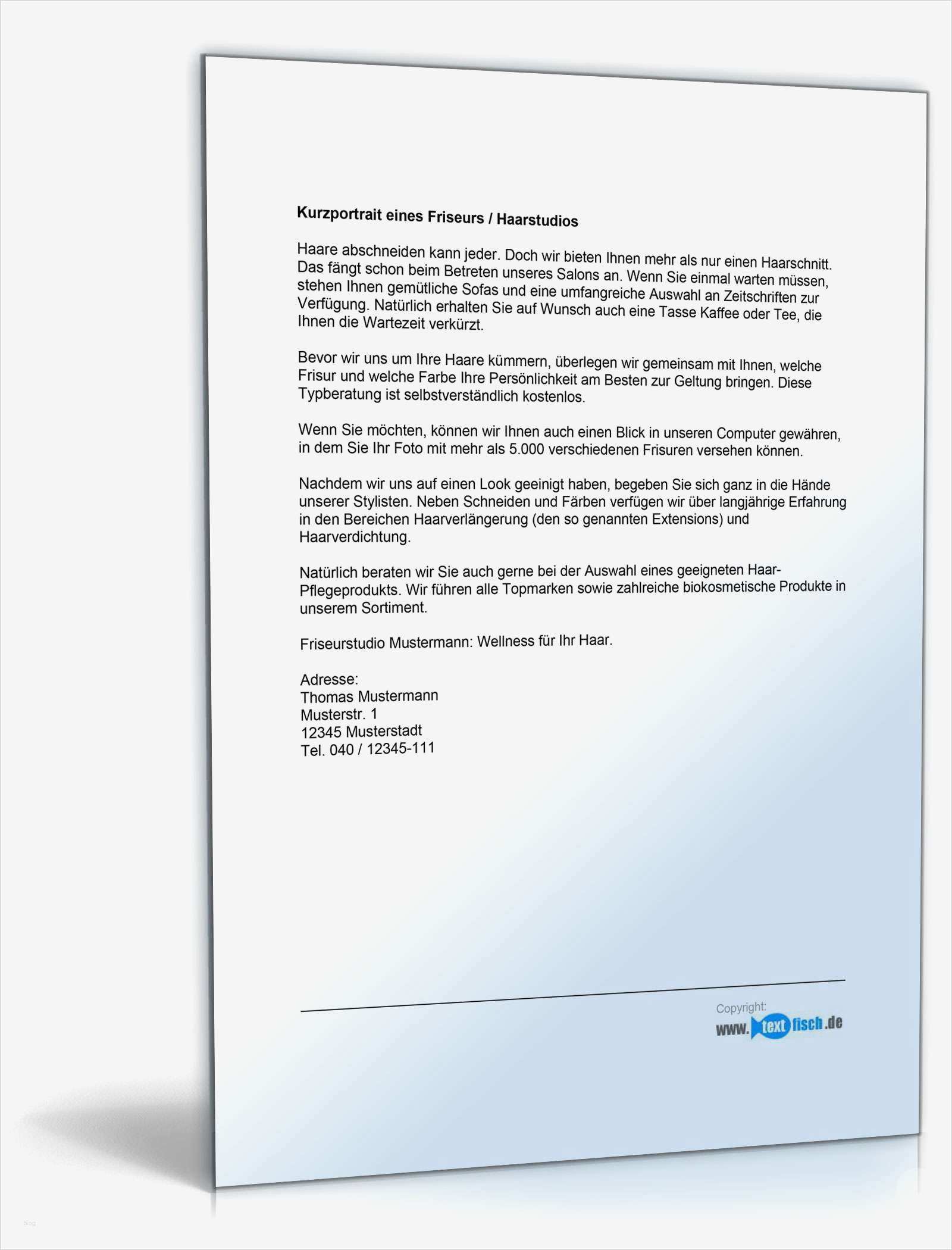 Kündigung Friseur Vorlage Wunderbar Werbetext Für Einen Friseur Muster Zum Download