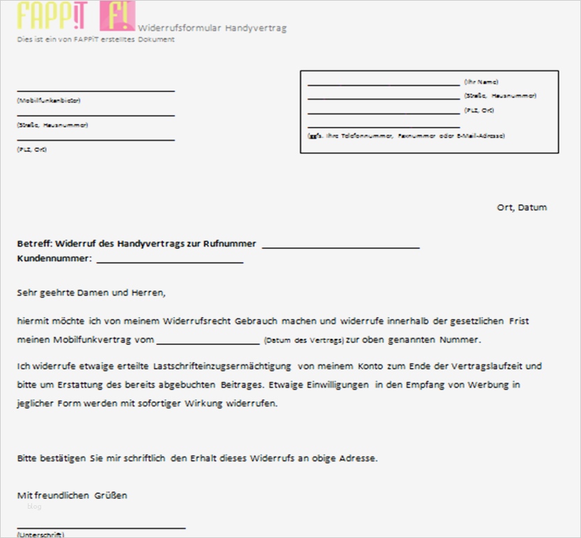 Kündigung Handyvertrag Vodafone Vorlage Pdf Luxus Beschwerdebrief Und Mustervorlagen