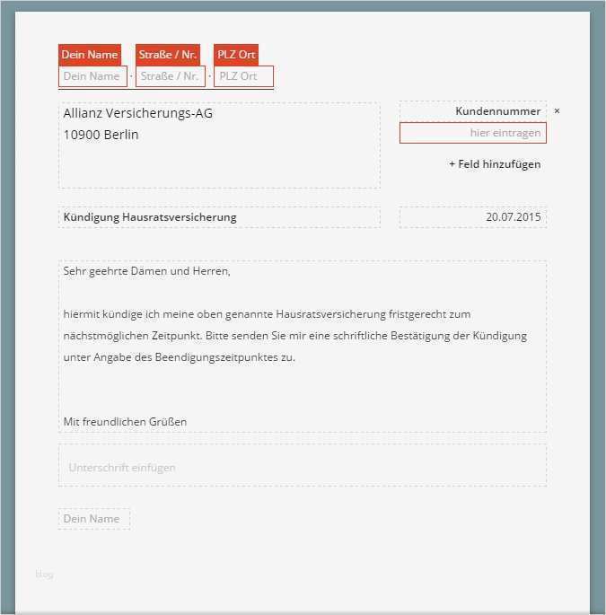 Kündigung Hausratversicherung Allianz Vorlage Erstaunlich Allianz Hausratsversicherung Kündigung Vorlage