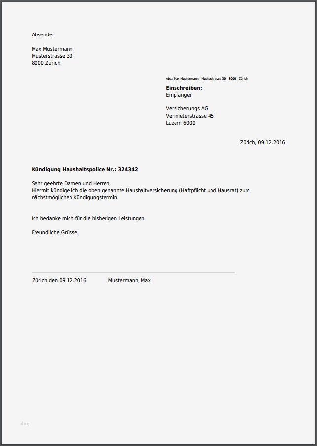 Kündigung Krankenversicherung Vorlage Neu Muster Kündigung Versicherung K Ndigung Versicherung K